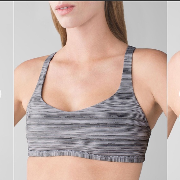 lululemon Free To Be Wild Bra - Cyber Stripe White Silver Fox / Sea Mist - Picture 5 of 7
